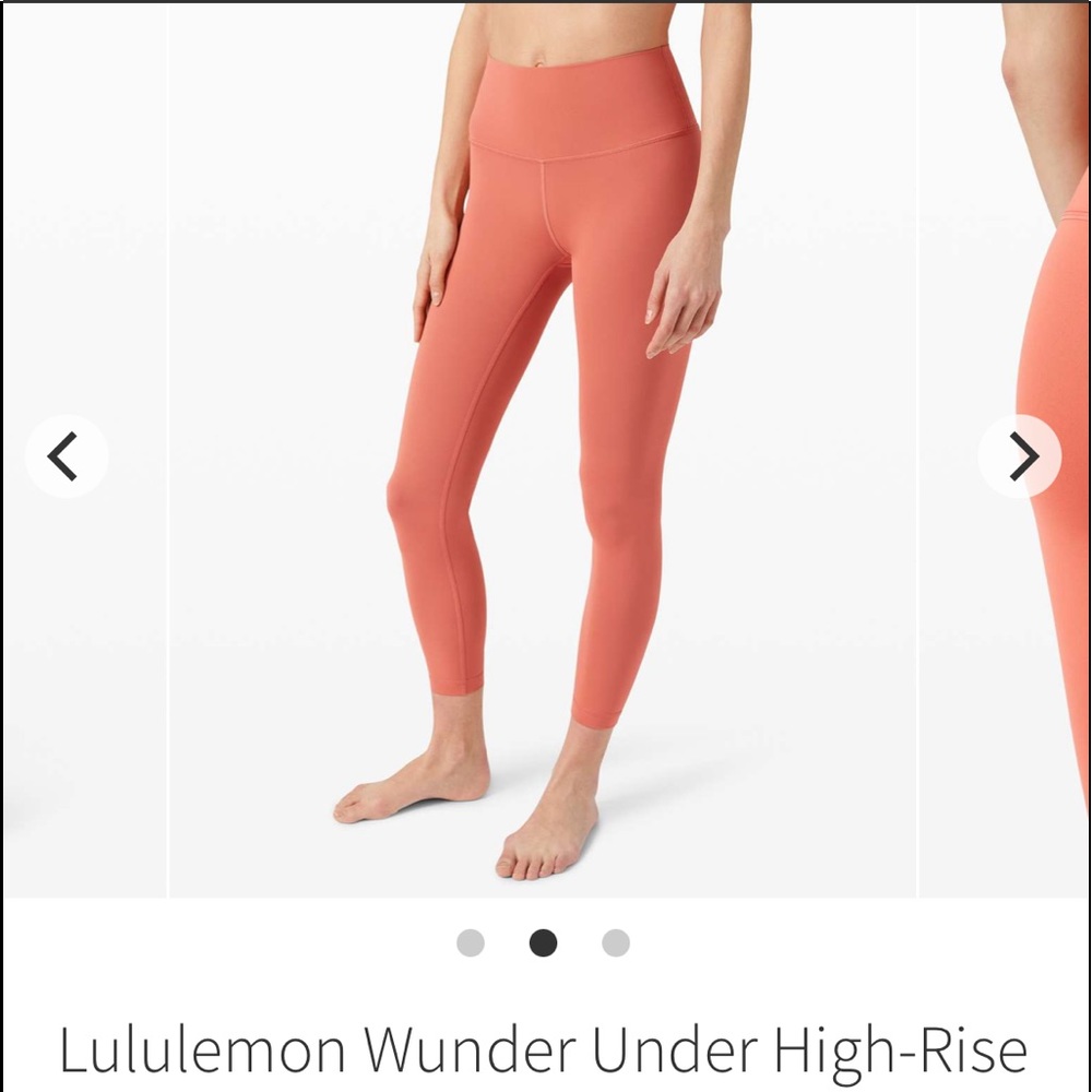 LULULEMON RUSTIC CORAL WUNDER UNDER LEGGINGS